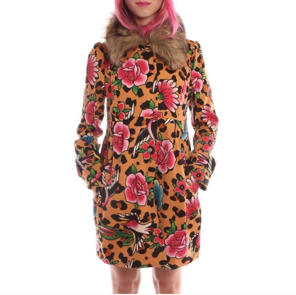 Iron Fist Leopard Fur rockabilly punk coat
